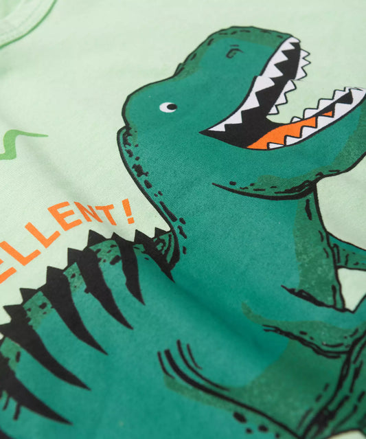 Pijama de Verão Infantil para Menino T-Rexcellent Verde