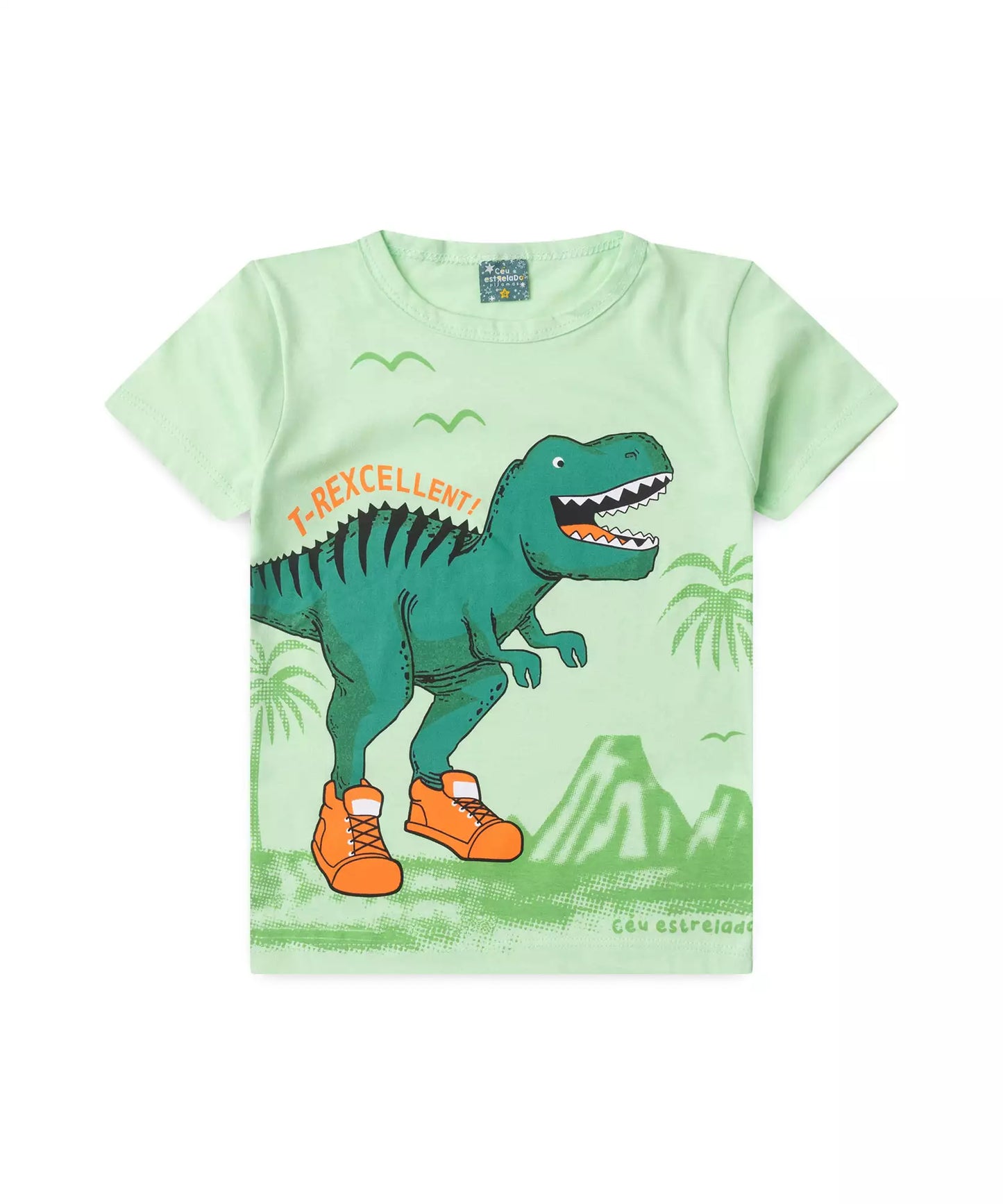 Pijama de Verão Infantil para Menino T-Rexcellent Verde