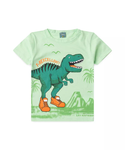 Pijama de Verão Infantil para Menino T-Rexcellent Verde
