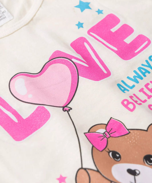 Pijama de Verão para Menina Always Shine Marfim