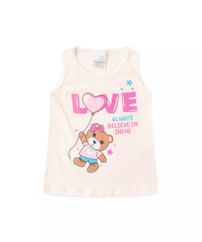 Pijama de Verão para Menina Always Shine Marfim