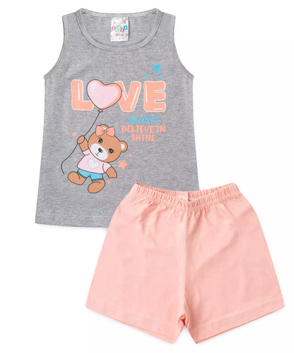 Pijama de Verão para Menina Always Shine Mescla