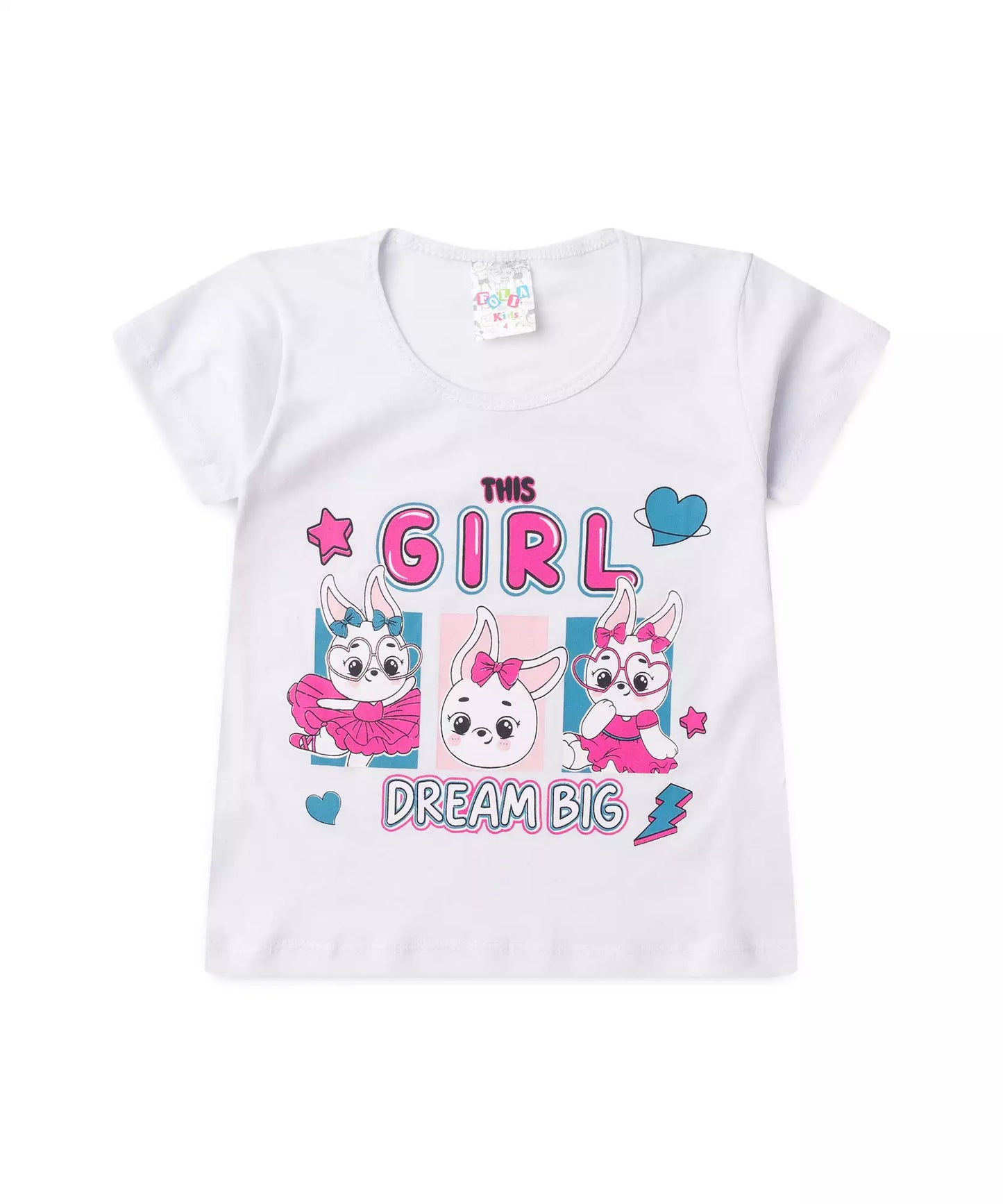 Pijama de Verão para Menina Dream Big Branco