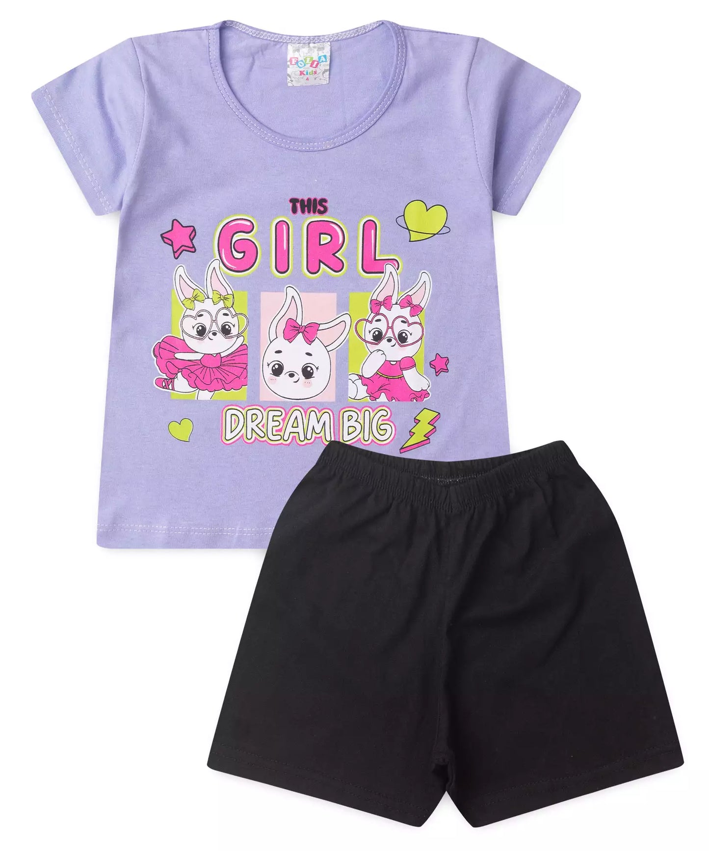 Pijama de Verão para Menina Dream Big Lilás