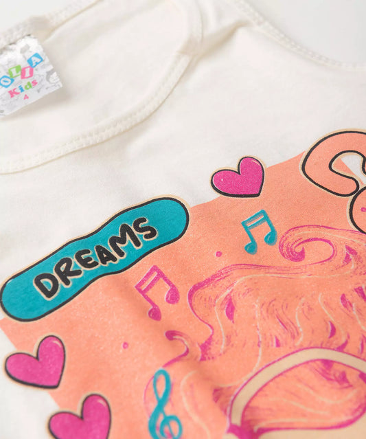 Pijama de Verão para Menina Dreams Day Marfim