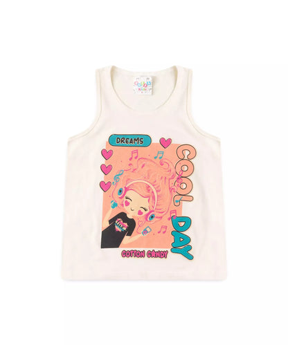 Pijama de Verão para Menina Dreams Day Marfim