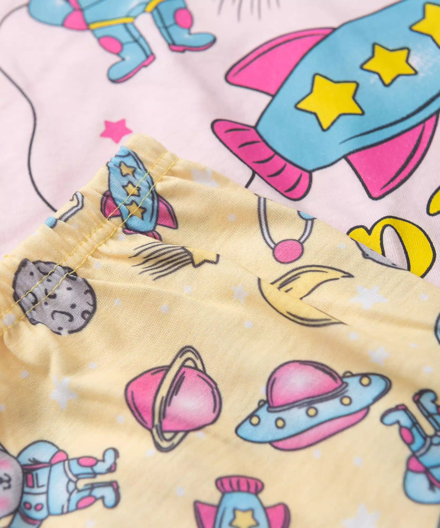 Pijama de Verão para Menina Flu to Space Rosa