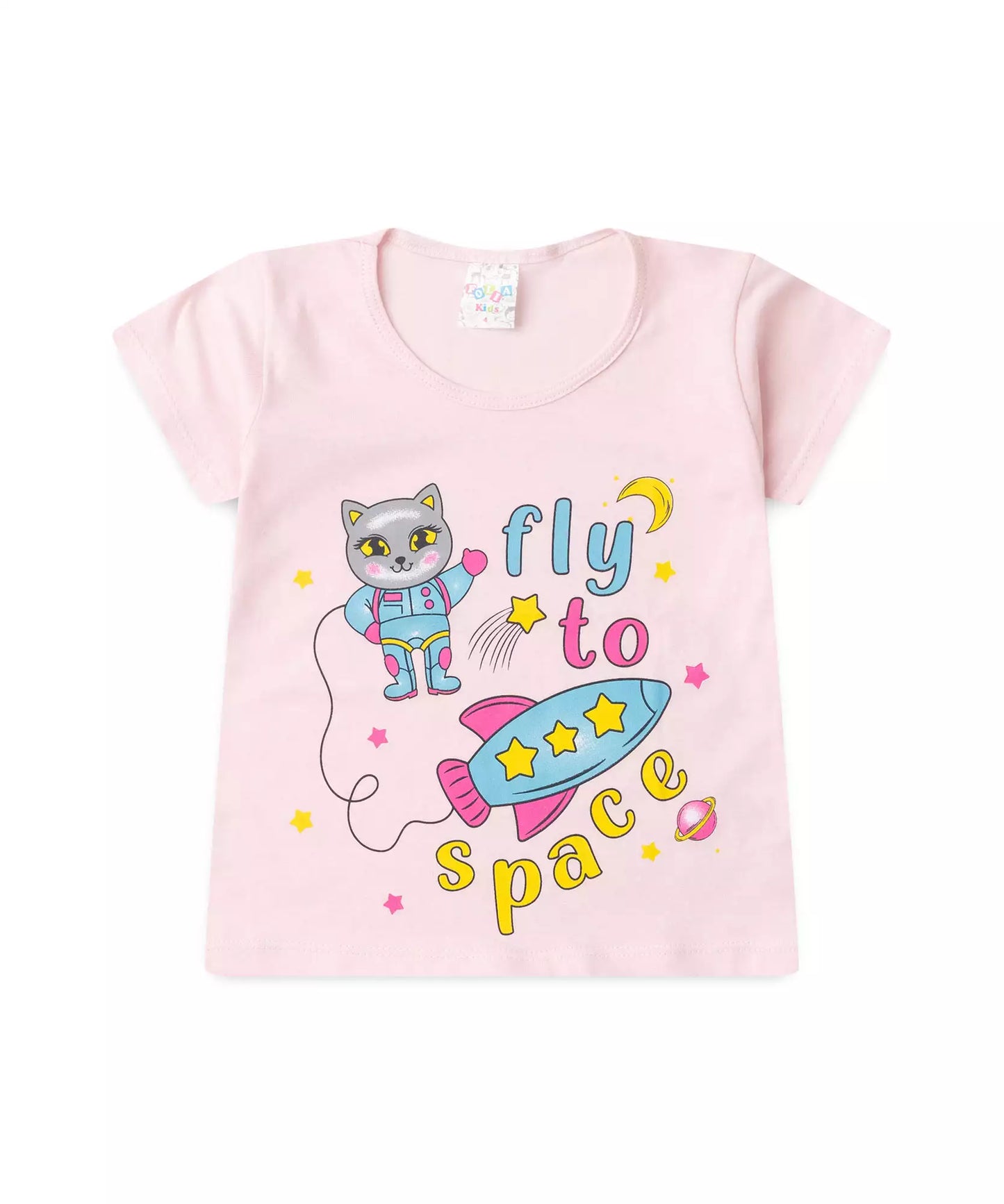 Pijama de Verão para Menina Flu to Space Rosa