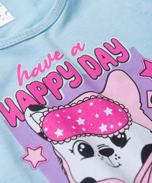 Pijama de Verão para Menina Happy Day Azul