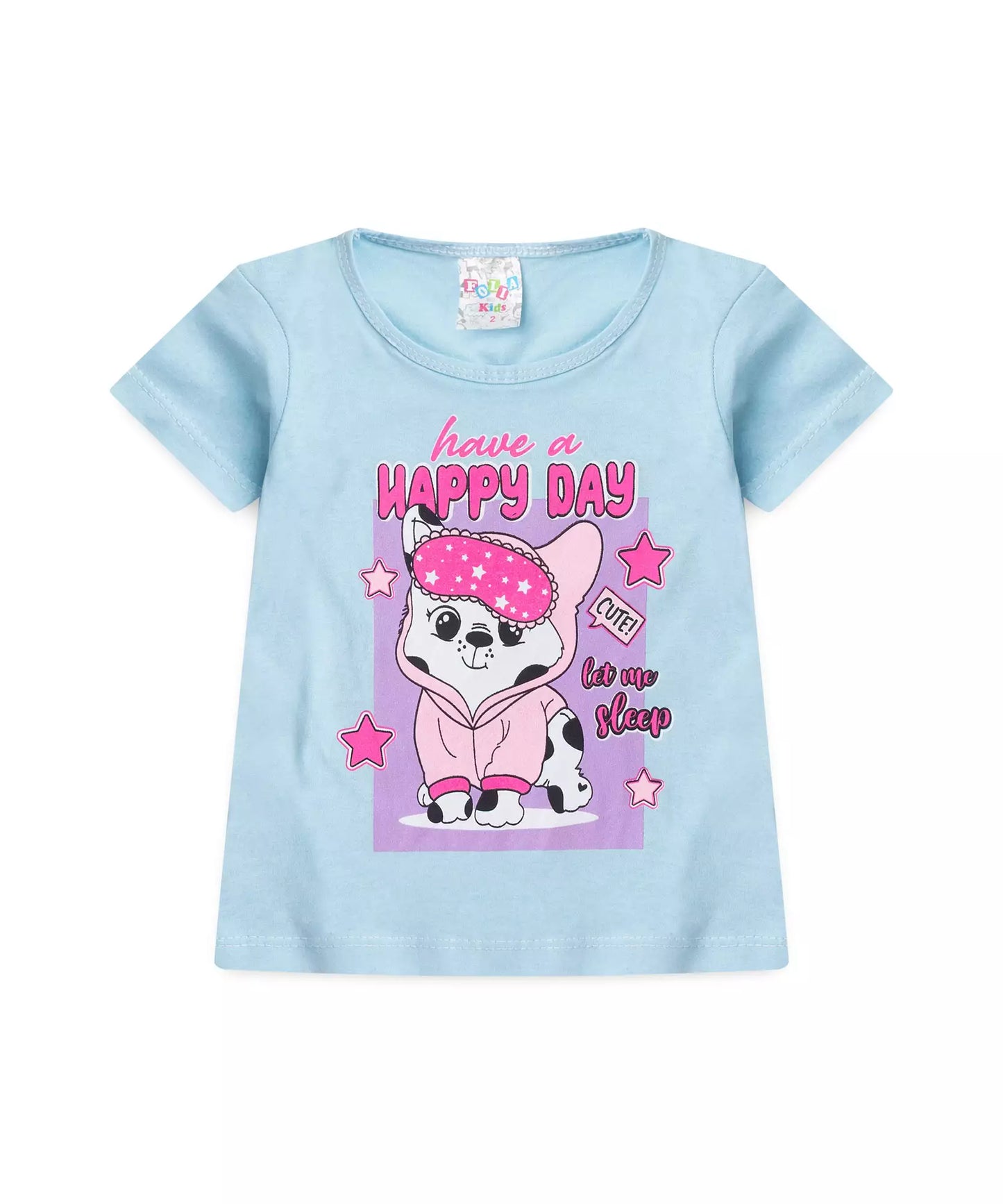 Pijama de Verão para Menina Happy Day Azul