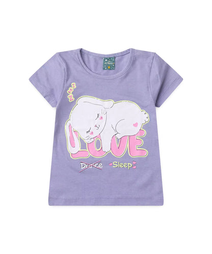 Pijama de Verão para Menina Love Sleep Lilás
