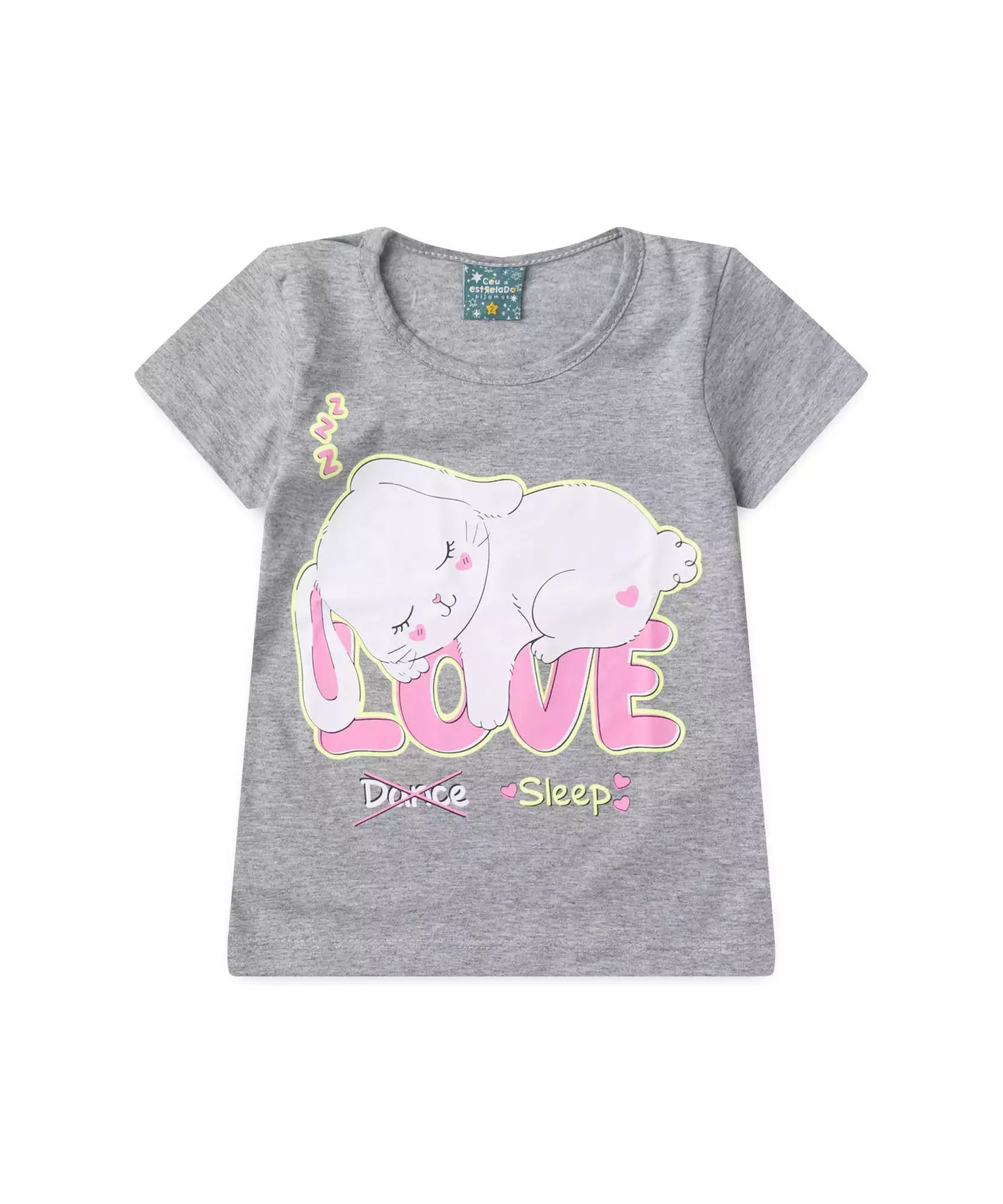 Pijama de Verão para Menina Love Sleep Mescla