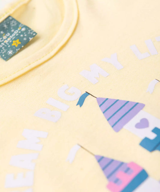 Pijama de Verão para Menina Sonho de Unicórnio Amarelo