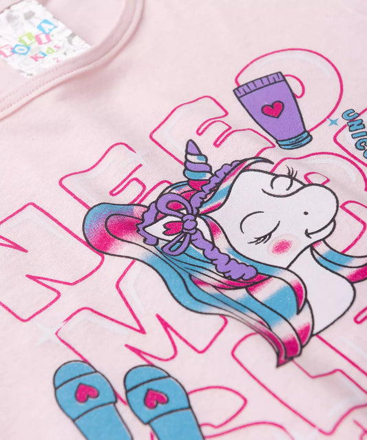 Pijama de Verão para Menina Unicorn Skincare Rosa