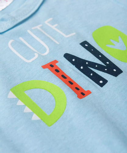 Pijama de Verão para Menino Cute Dino Azul