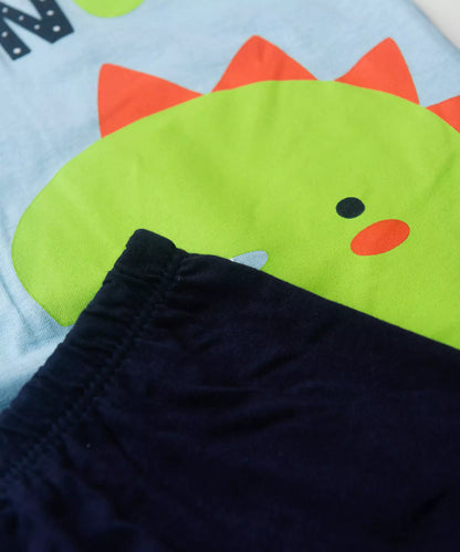 Pijama de Verão para Menino Cute Dino Azul