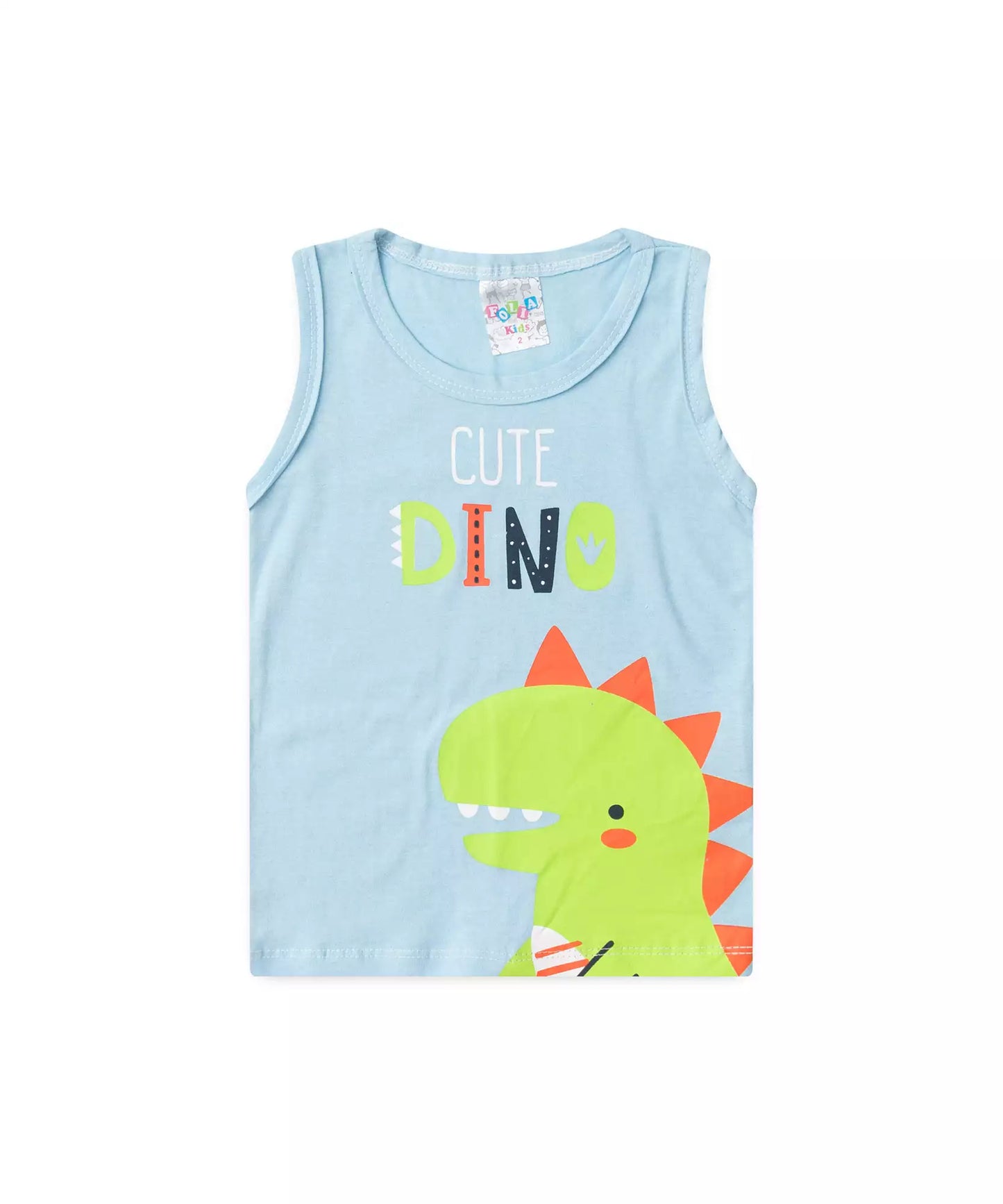 Pijama de Verão para Menino Cute Dino Azul