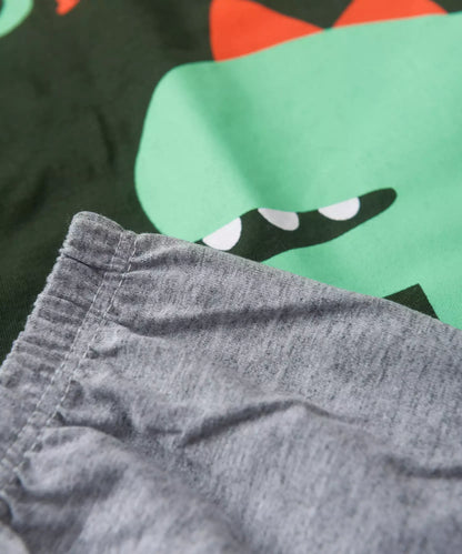 Pijama de Verão para Menino Cute Dino Verde