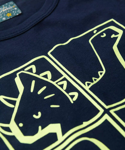 Pijama de Verão para Menino Dino Friends Marinho