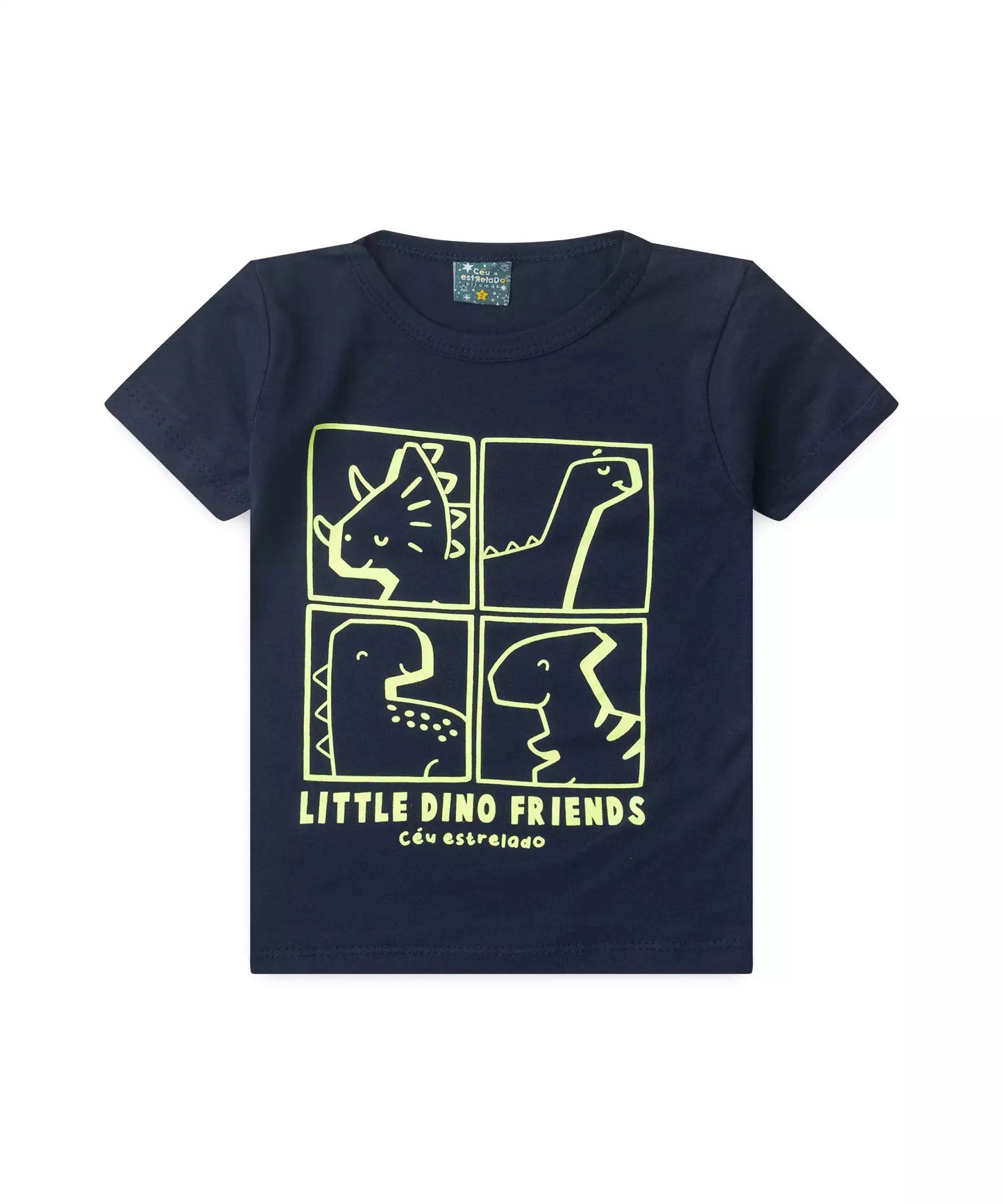 Pijama de Verão para Menino Dino Friends Marinho