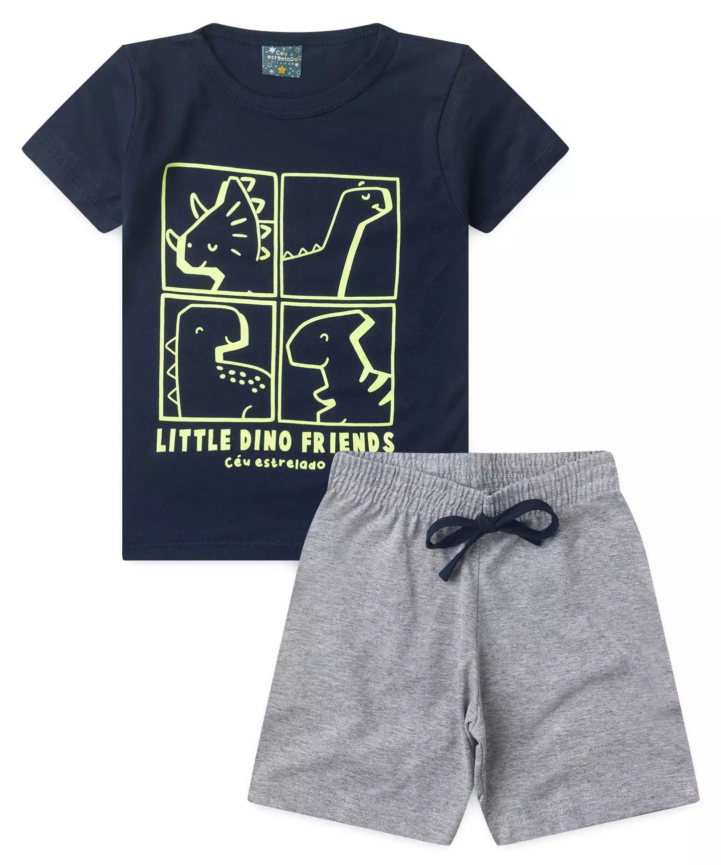 Pijama de Verão para Menino Dino Friends Marinho