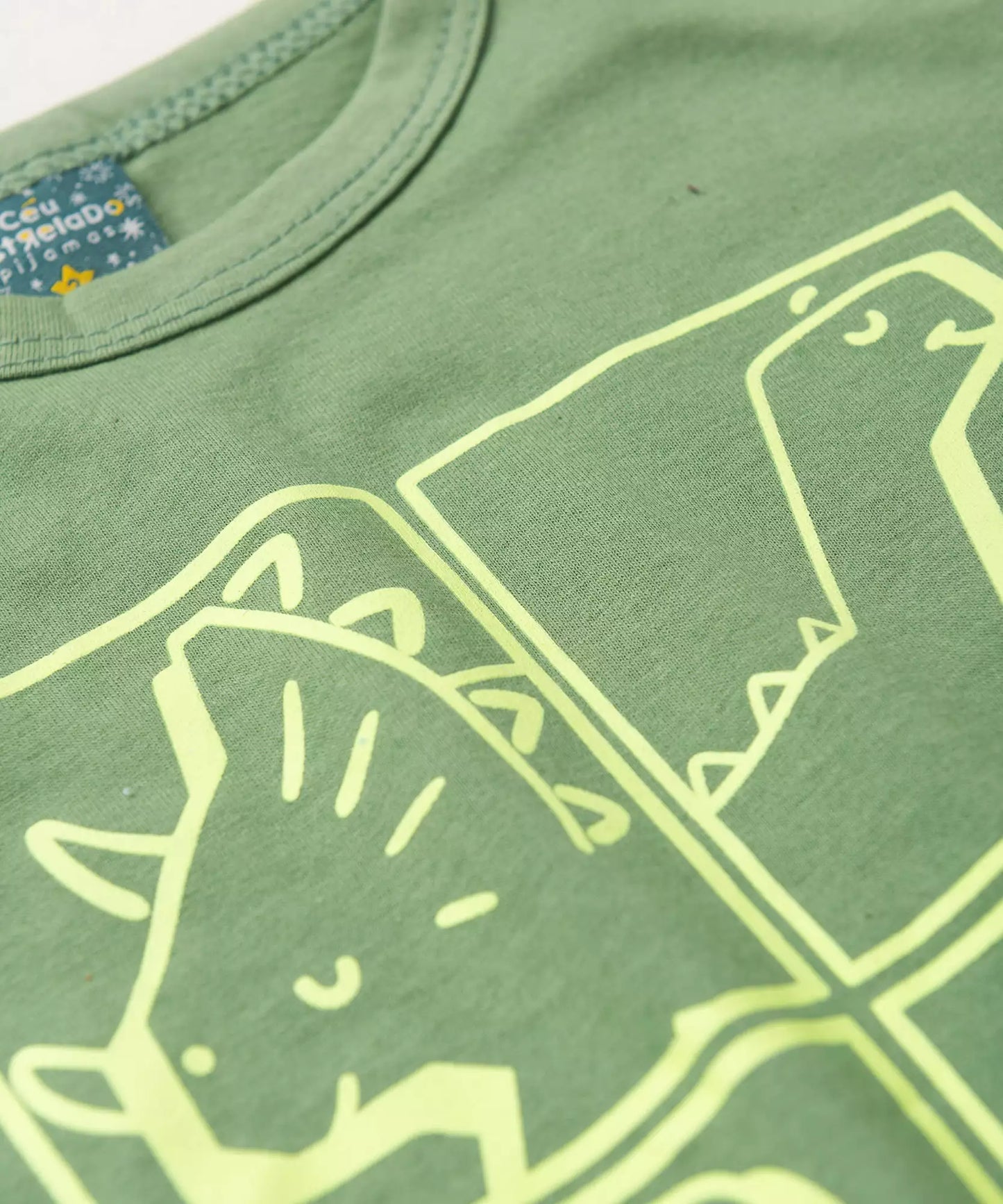Pijama de Verão para Menino Dino Friends Verde