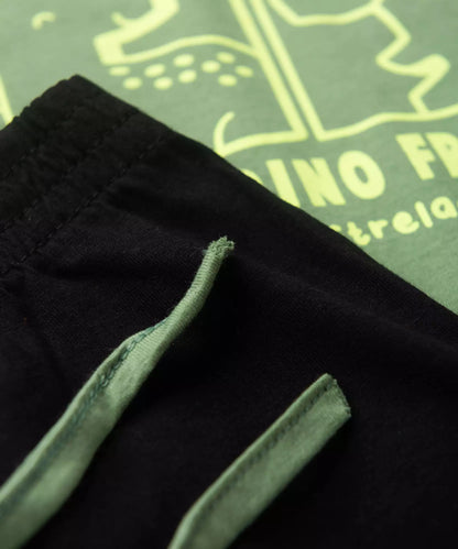 Pijama de Verão para Menino Dino Friends Verde