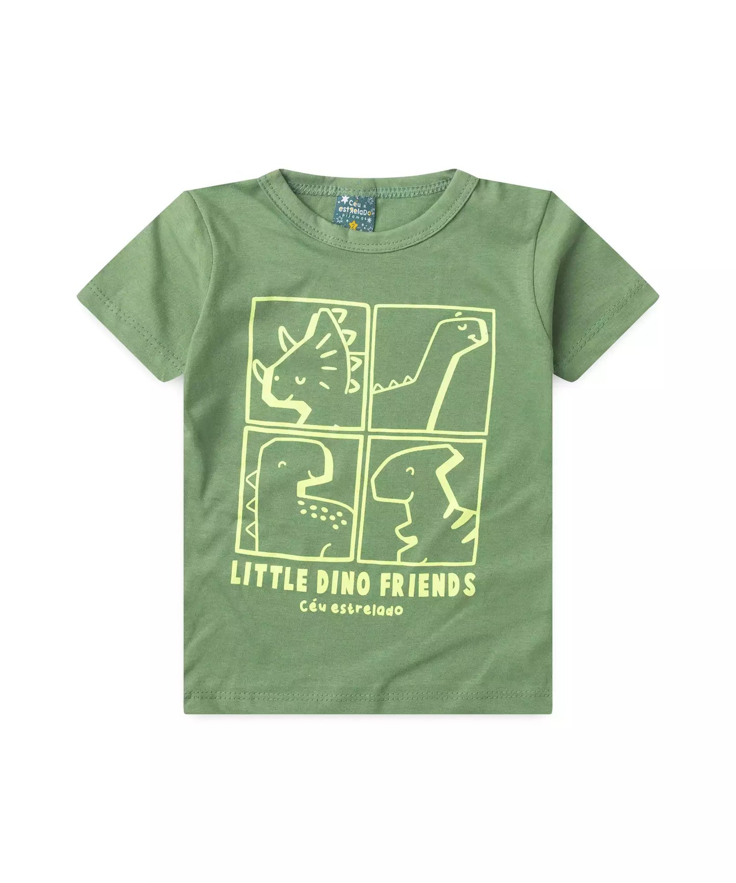 Pijama de Verão para Menino Dino Friends Verde
