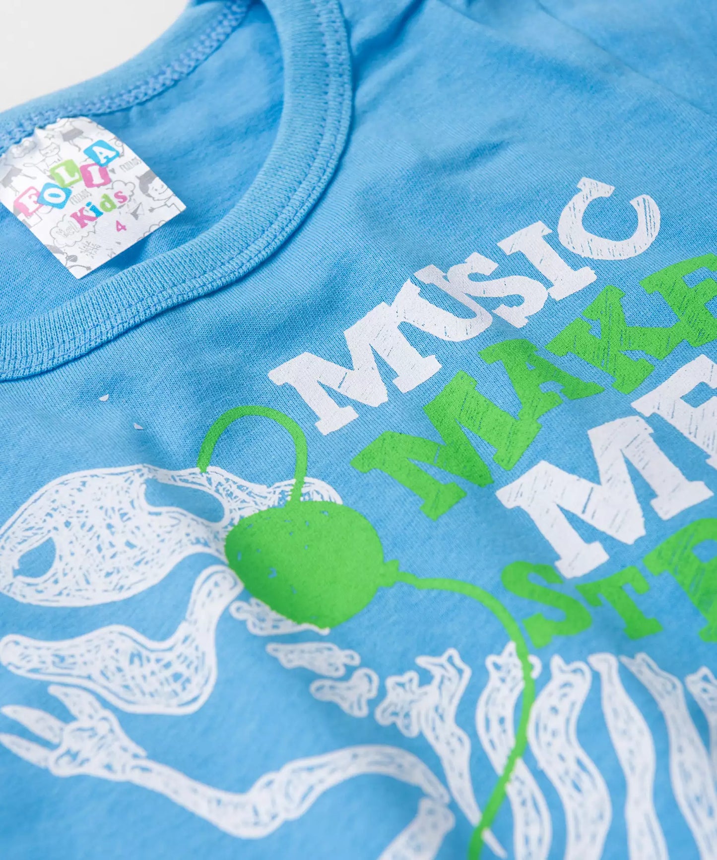 Pijama de Verão para Menino Dino Music Azul