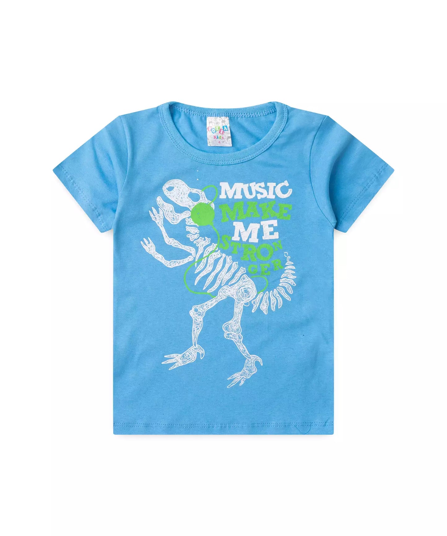 Pijama de Verão para Menino Dino Music Azul