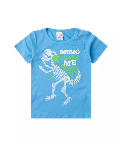 Pijama de Verão para Menino Dino Music Azul