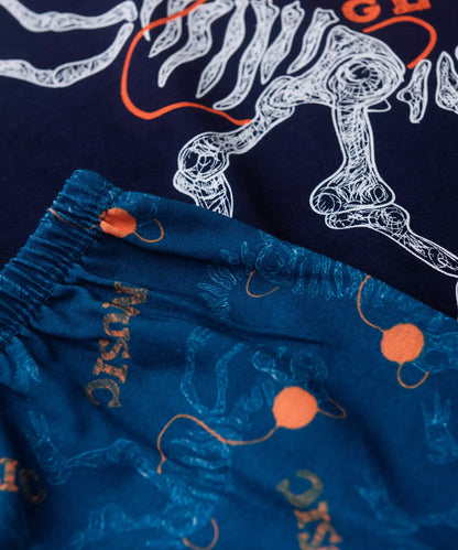 Pijama de Verão para Menino Dino Music Marinho