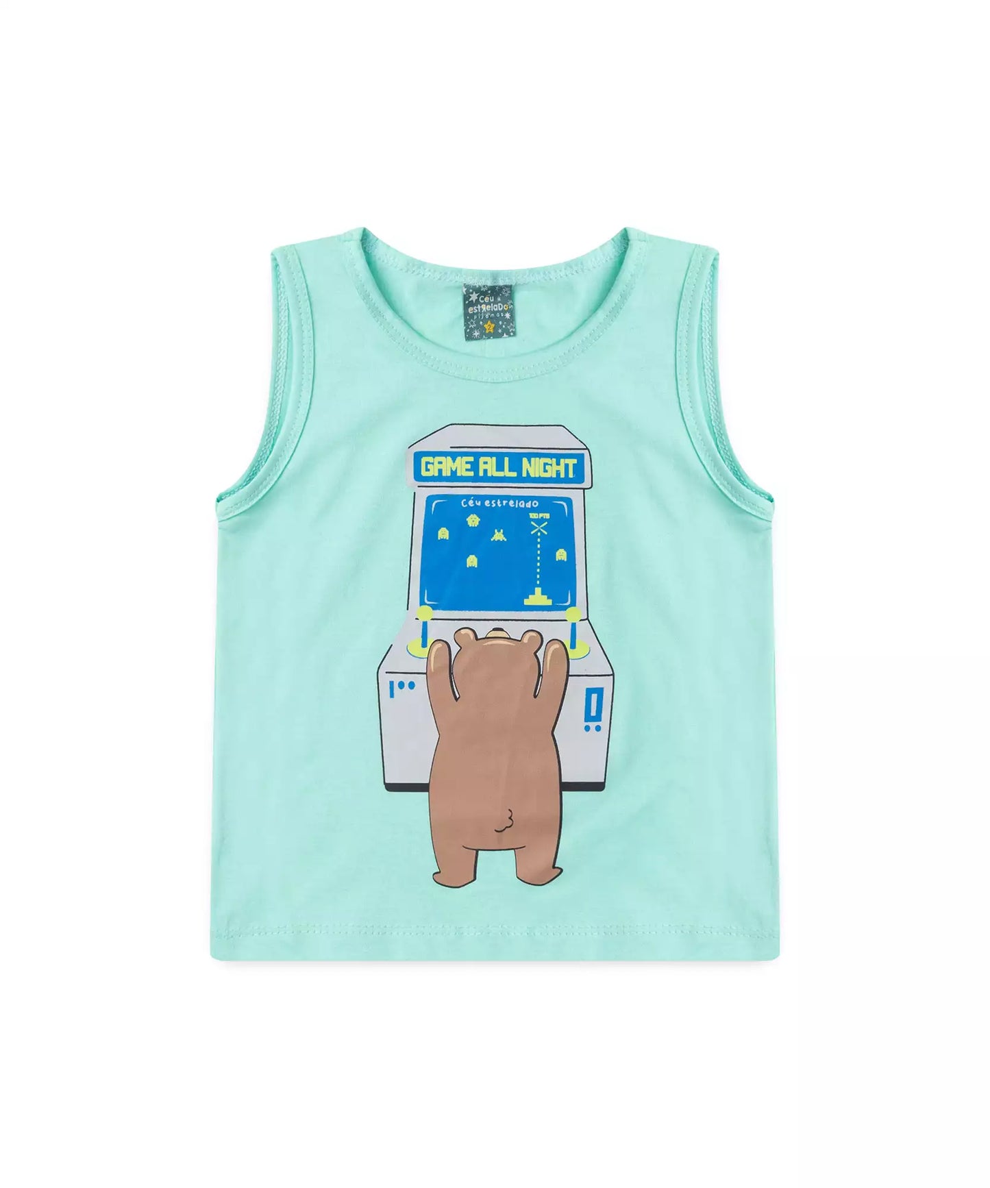 Pijama de Verão para Menino Game Verde Água