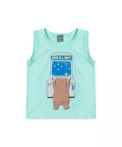 Pijama de Verão para Menino Game Verde Água