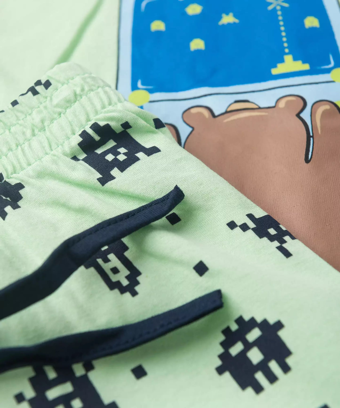 Pijama de Verão para Menino Game Verde Claro