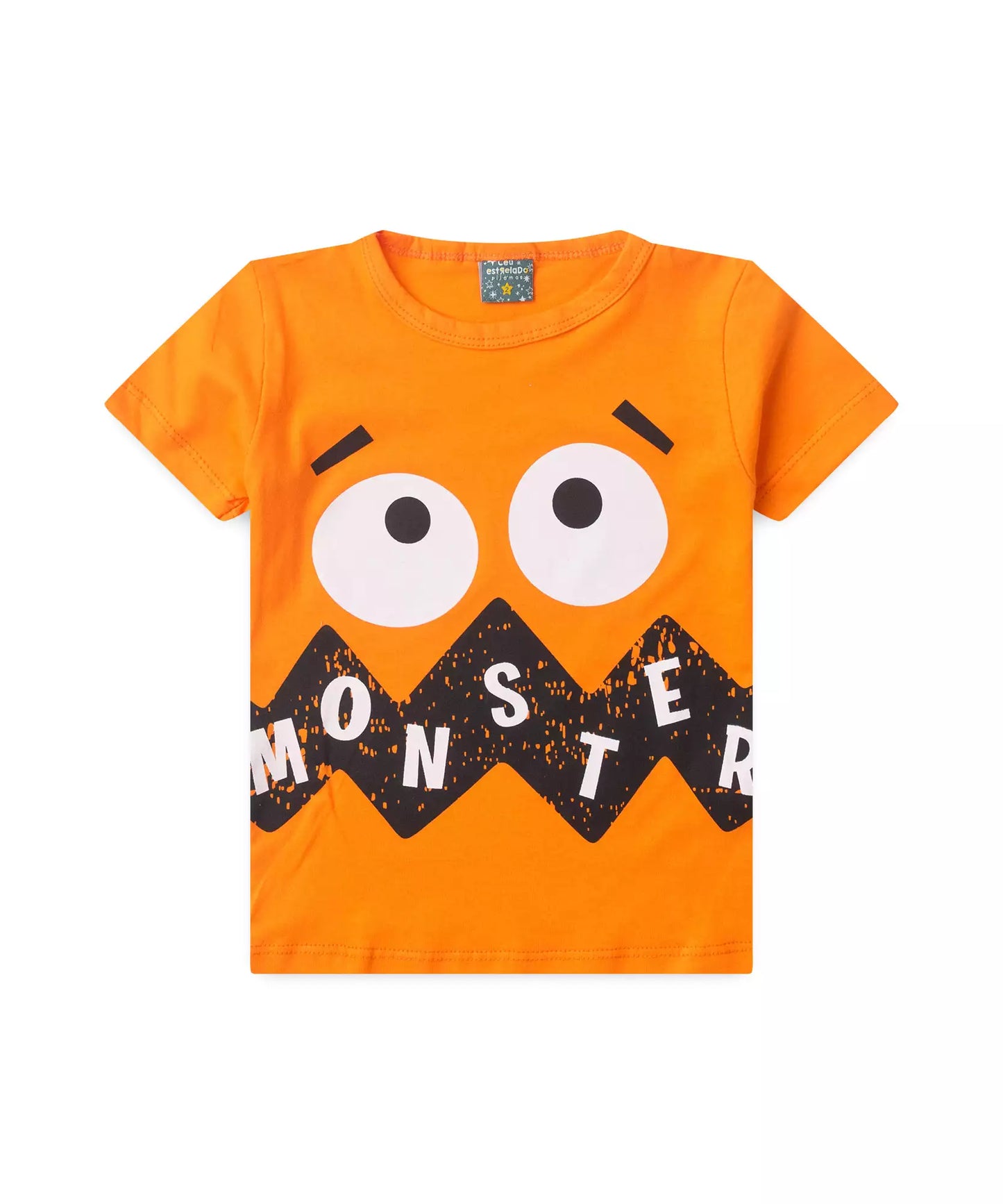 Pijama de Verão para Menino Monster Laranja