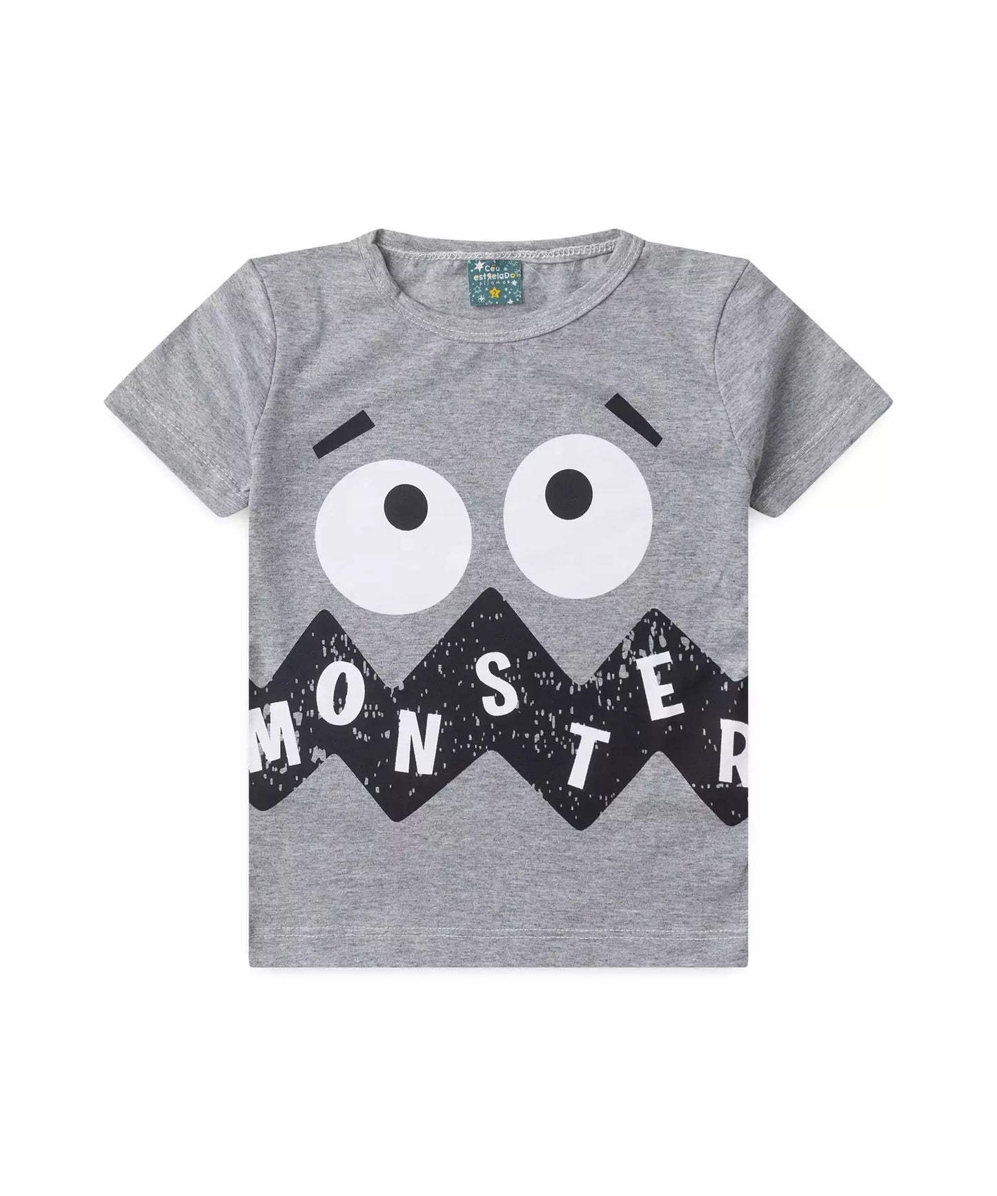Pijama de Verão para Menino Monster Mescla