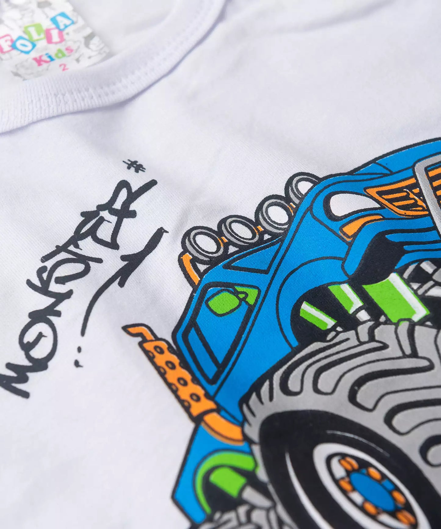 Pijama de Verão para Menino Monster Night Branco