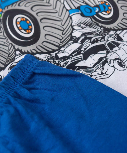 Pijama de Verão para Menino Monster Night Branco