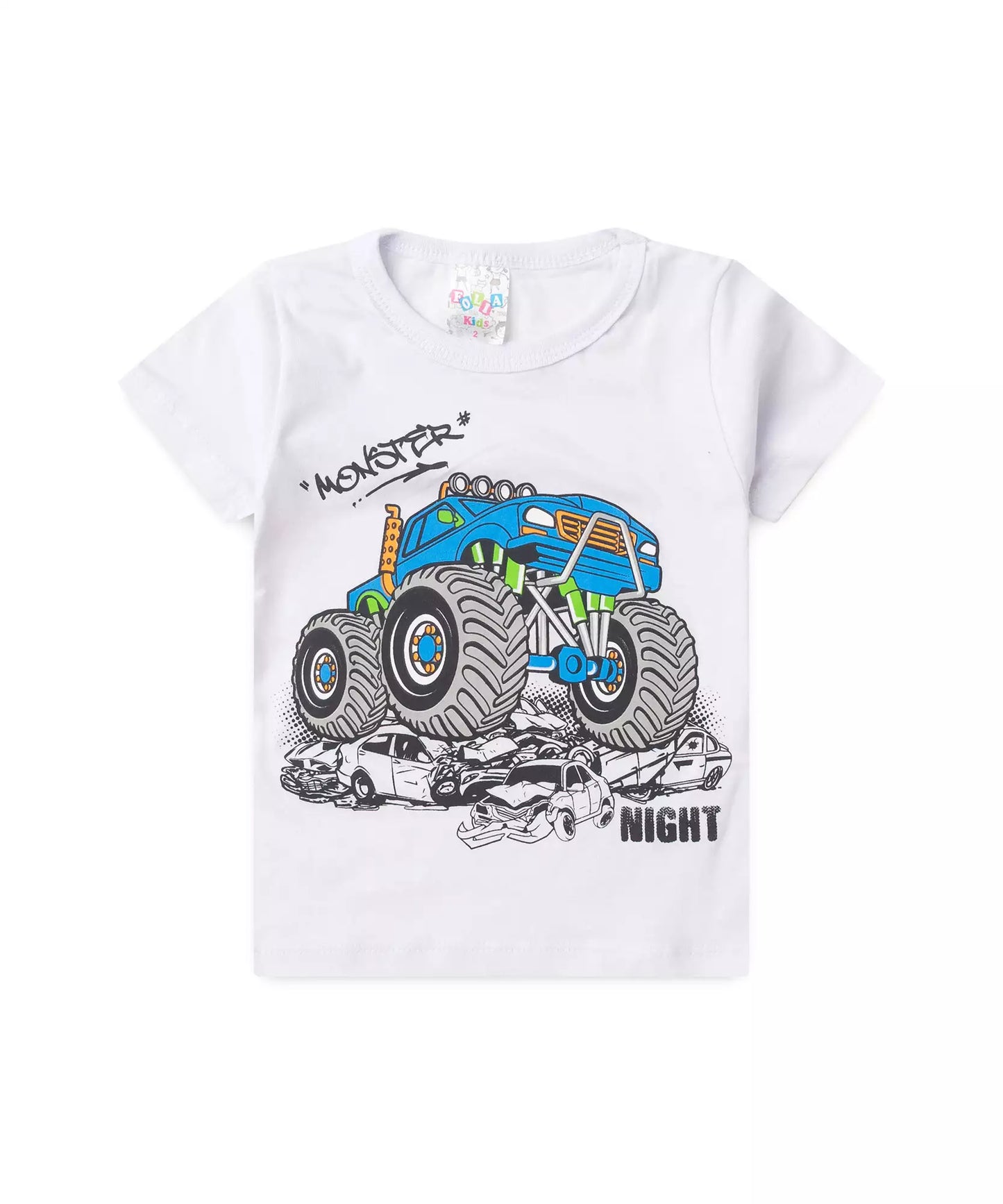 Pijama de Verão para Menino Monster Night Branco