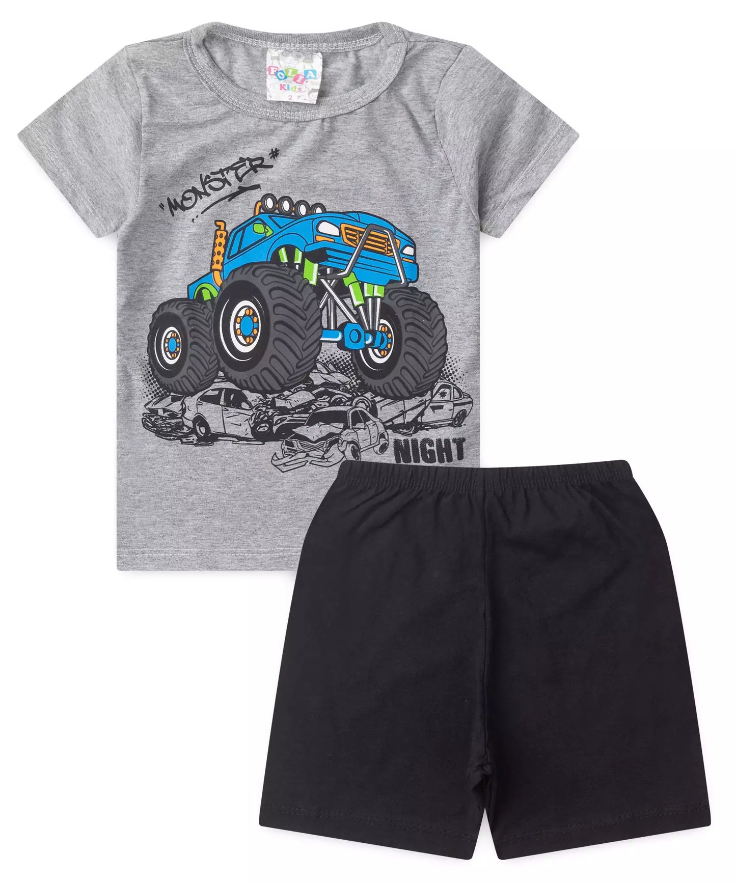 Pijama de Verão para Menino Monster Night Mescla