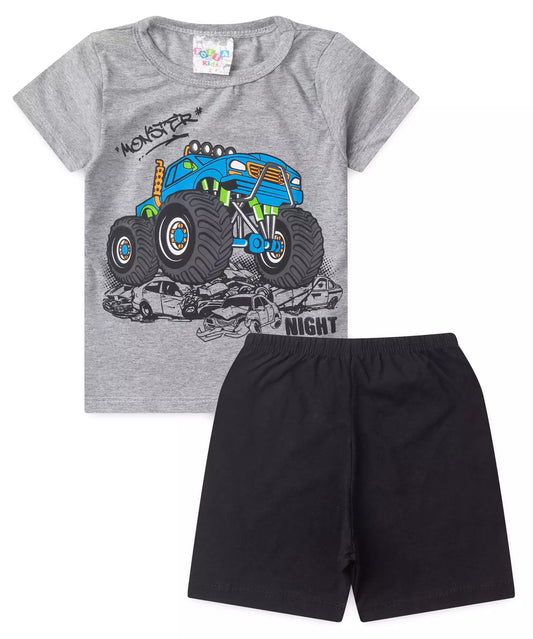 Pijama de Verão para Menino Monster Night Mescla