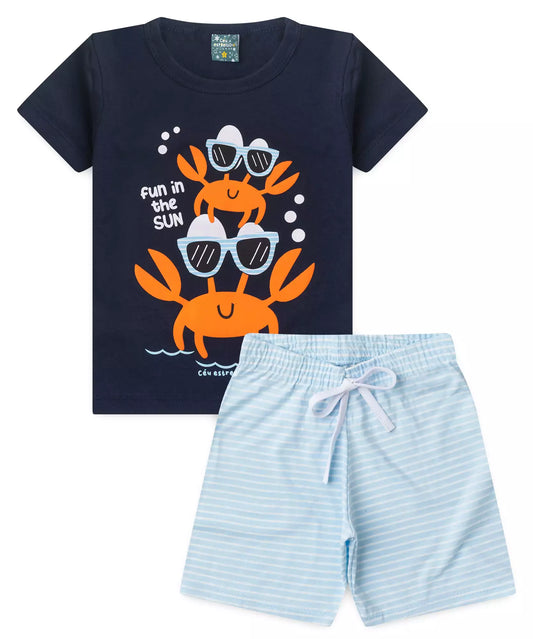 Pijama de Verão para Menino Sun Marinho