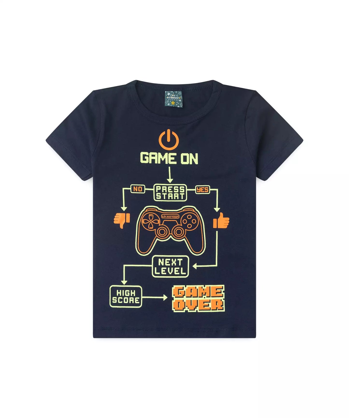 Pijama Infantil de Verão para Menino Game Marinho