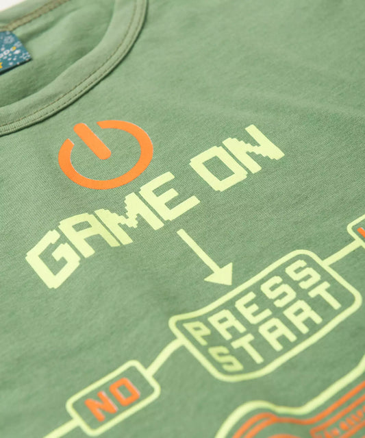 Pijama Infantil de Verão para Menino Game Verde