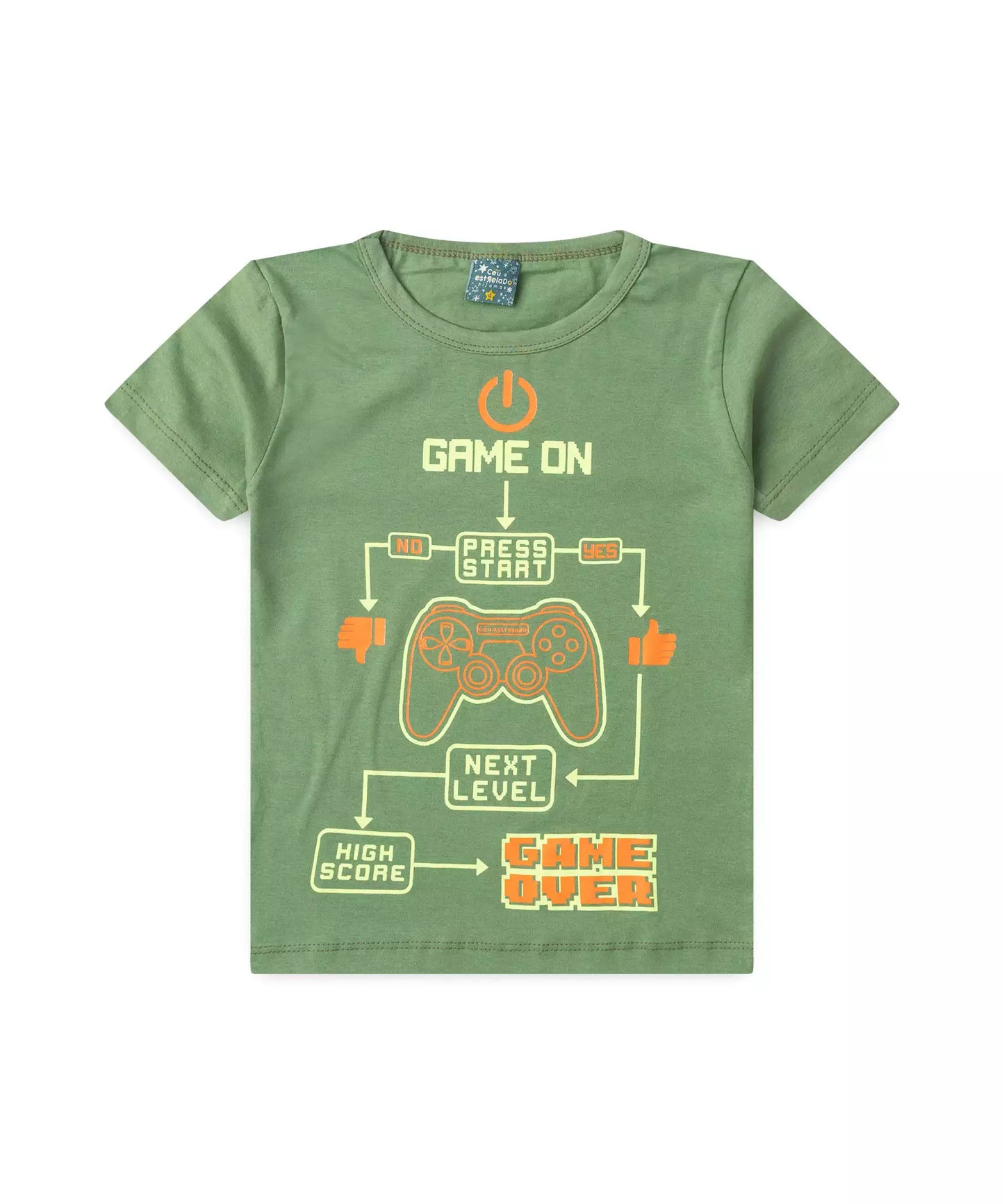 Pijama Infantil de Verão para Menino Game Verde