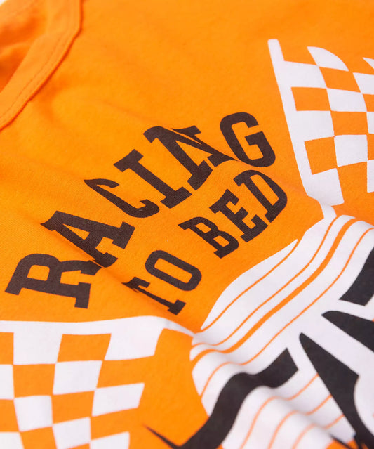 Pijama Infantil de Verão para Menino Racing Laranja