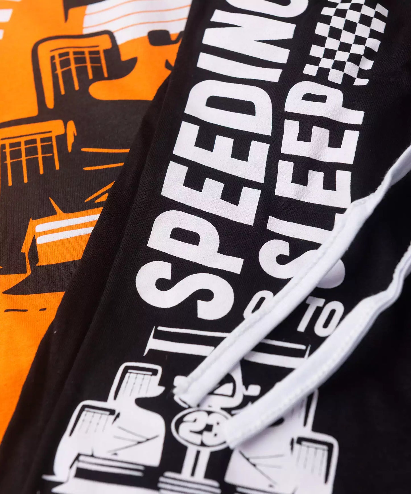 Pijama Infantil de Verão para Menino Racing Laranja