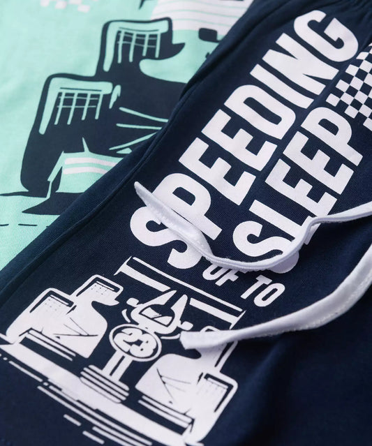 Pijama Infantil de Verão para Menino Racing Verde