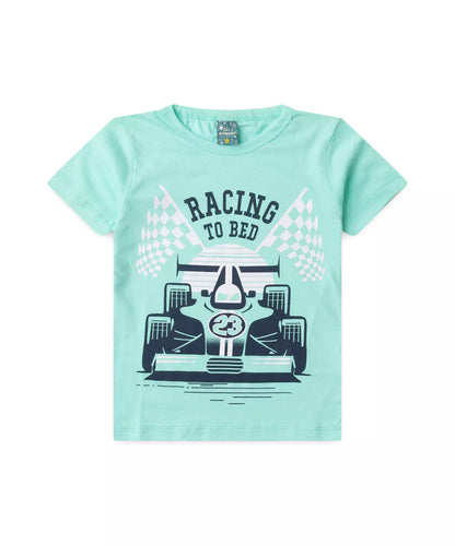 Pijama Infantil de Verão para Menino Racing Verde